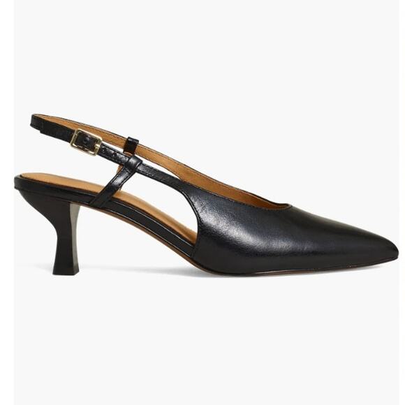 Madewell Shoes - Madewell Women's The Debbie Slingback Pump Heel Black Leather Size 8 NWOB Office